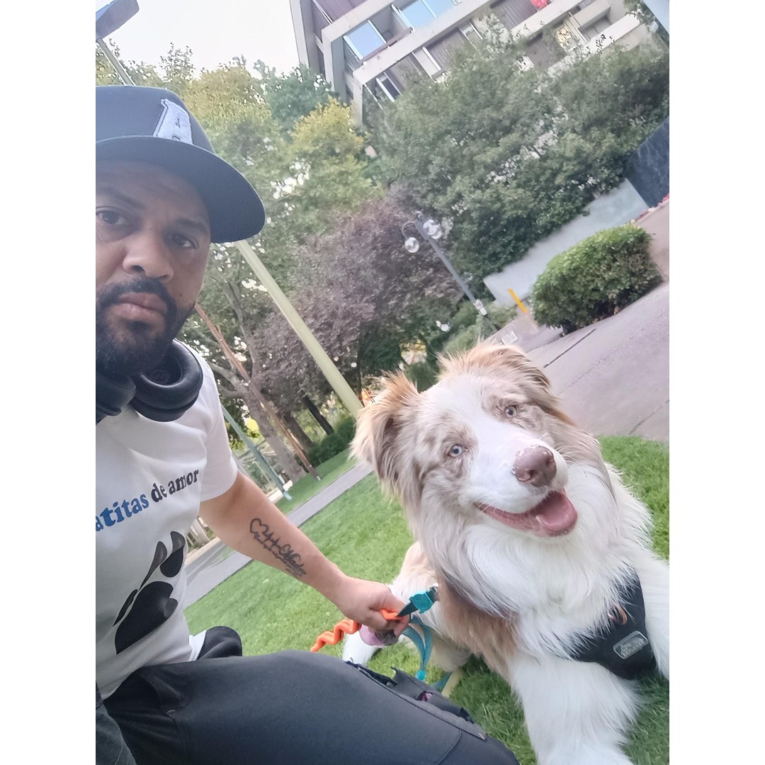 Dos perritos hermanos color crema acostados juntos en colchoneta guardería San Miguel